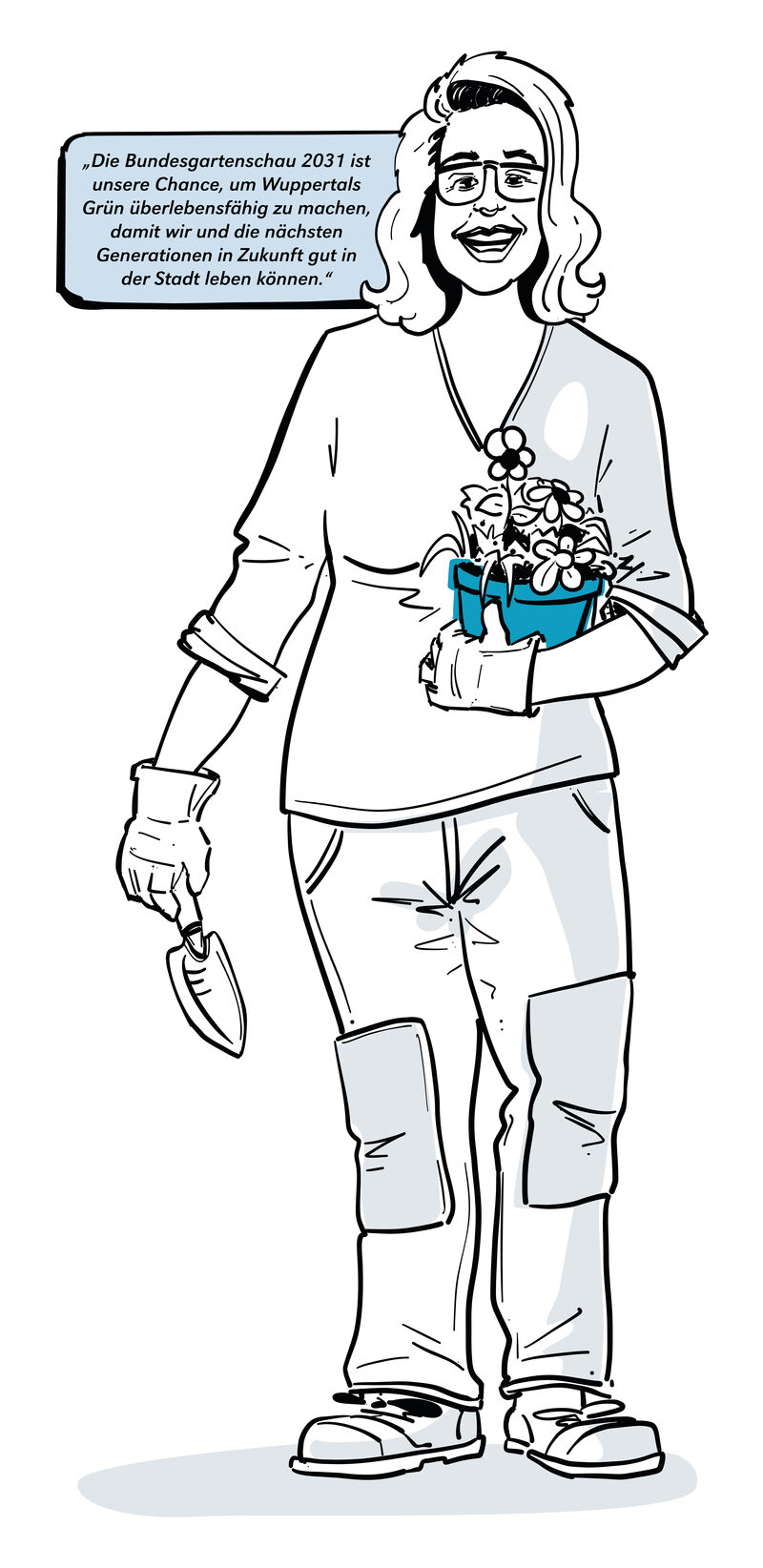 Illustration einer Frau mit Sprechblase